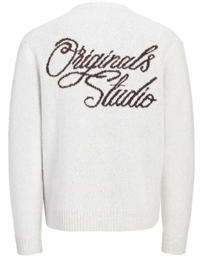 Jack & Jones - JORChamberi knit Jacquard Crew Neck - Sea Salt
